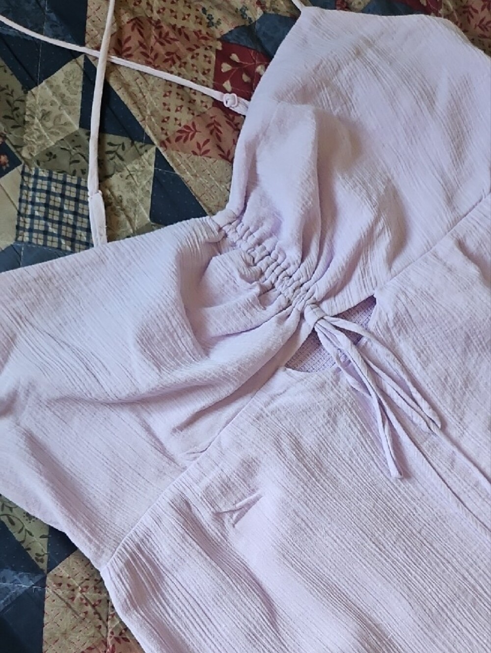 Bar III Light Lavender Ruched Front Slip Dress